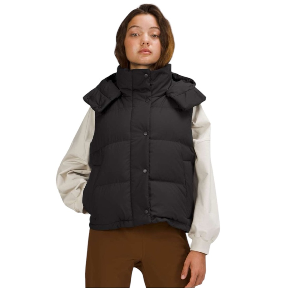 Lululemon Wunder Puff Cropped Vest, Black, Sz. 10